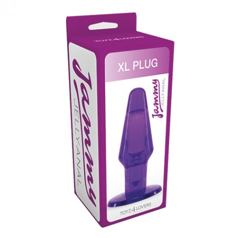 Фиолетовый анальный плаг большого размера JAMMY JELLY ANAL XL PLUG VIOLET - 14 см.