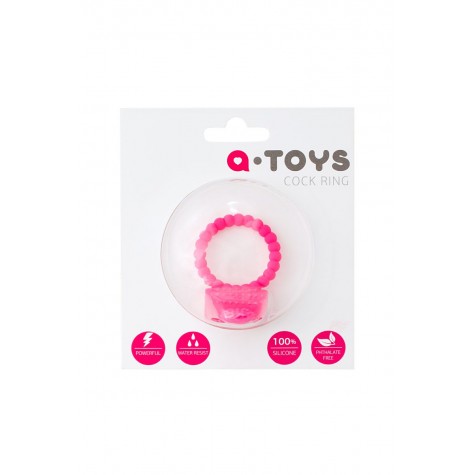 Розовое силиконовое виброкольцо A-toys