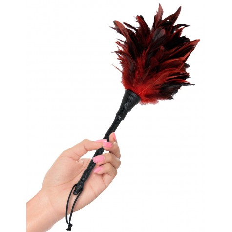 Кисточка с красно-чёрными пёрышками FRISKY FEATHER DUSTER - 36 см.