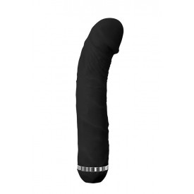 Чёрный вибратор-реалистик PURRFECT SILICONE DELUXE 7.5INCH - 19 см.