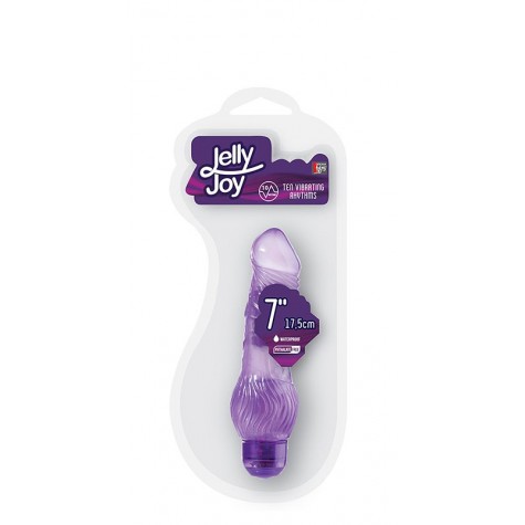 Фиолетовый гелевый вибратор JELLY JOY 7INCH 10 RHYTHMS PURPLE - 17,5 см.